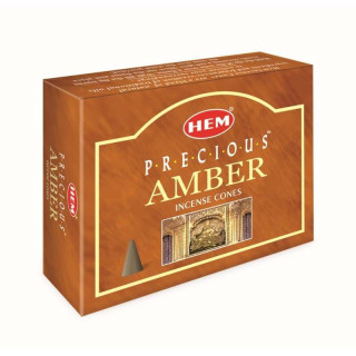 Conuri parfumate Hem Precious Amber Perfumed Incense Cone Hem cutie 10 conuri| Conuri simple Hem India