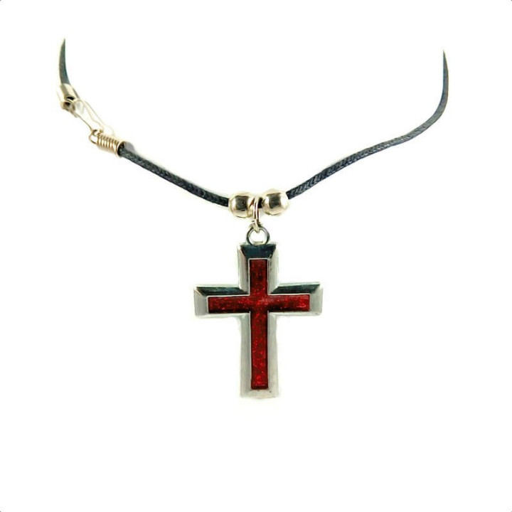 Obiecte bisericesti | Colier cruce metalica | 1862