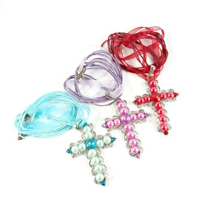 Obiecte bisericesti | Colier cruce metalica filigranata | 1863