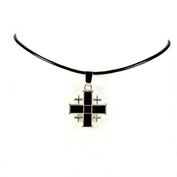 Obiecte bisericesti | Colier cruce metalica Ierusalim | 1867