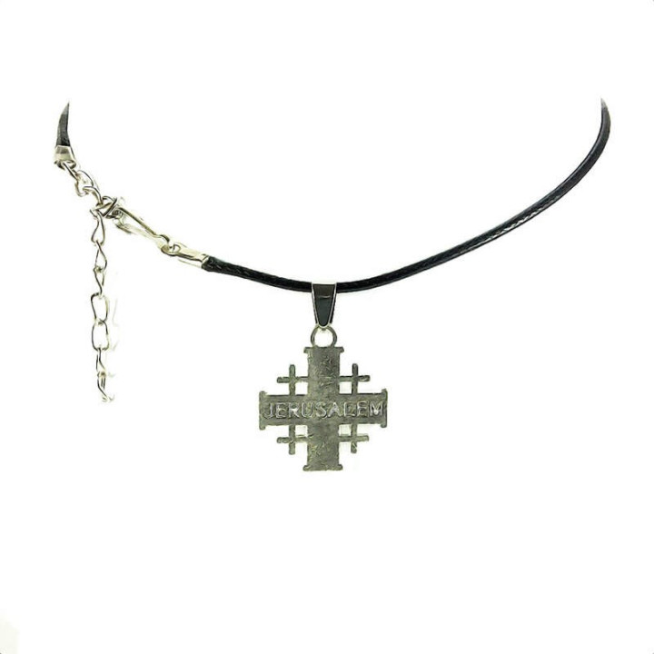 Obiecte bisericesti | Colier cruce metalica Ierusalim | 1867