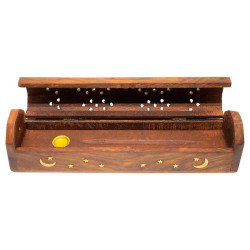Suporti betisoare parfumate pentru 1 betisor parfumat sau 2 conuri are spatiu depozitare maro 25.4cm  | 5457