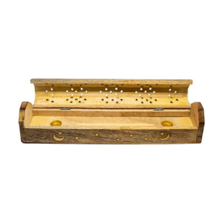 Suporti betisoare parfumate pentru 1 betisor parfumat sau 2 conuri are spatiu depozitare mango 25.4cm  | 5459