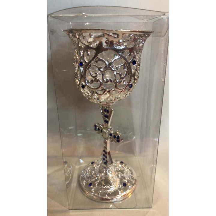 Obiecte bisericesti | Candela de masa din metal auriu sau argintiu 15cm | 5137