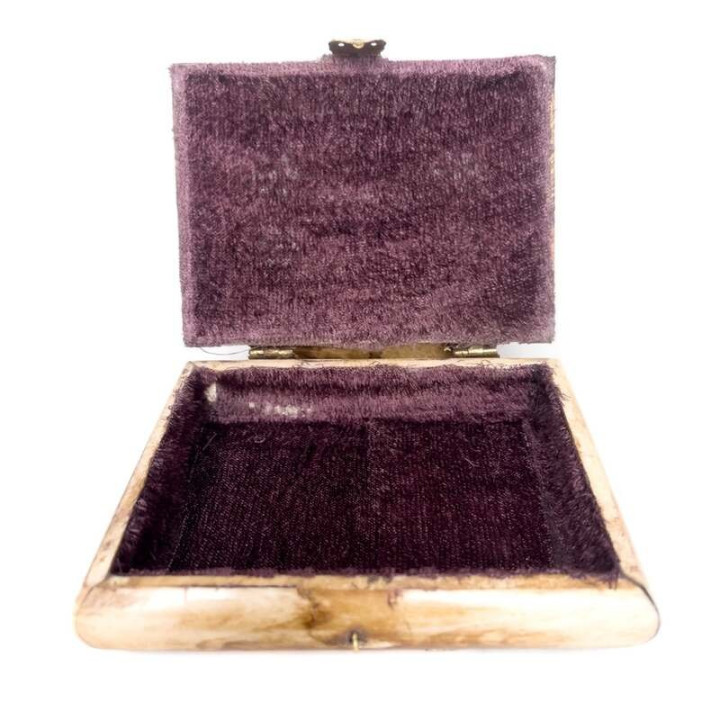 Artizanat India | Cutii din lemn caseta cu capac balamale si inchizatoare alama invechit 11.5cm  | 5828