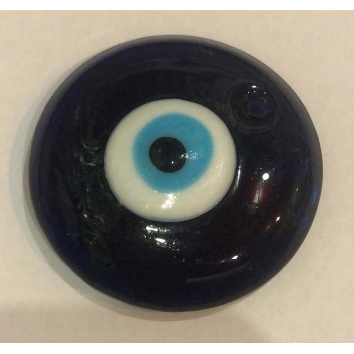 Obiecte bisericesti | Medalion ochi norocos de sticla albastra 50mm | 2110