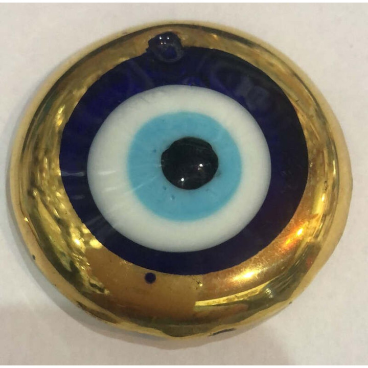 Obiecte bisericesti | Medalion ochi norocos de sticla albastra 50mm | 2112