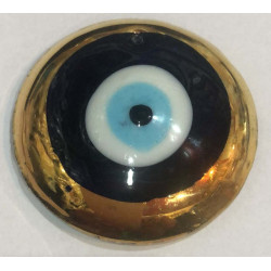 Obiecte bisericesti | Medalion ochi norocos de plastic argintiu 60mm | 2113