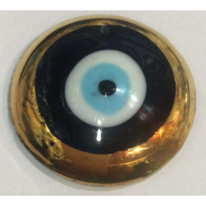 Obiecte bisericesti | Medalion ochi norocos de plastic argintiu 60mm | 2113