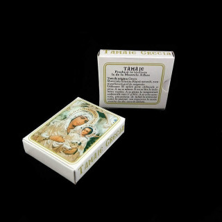 Obiecte bisericesti | Cutie cu Icoana Maicii Domnului carton alb 5cm | 5810