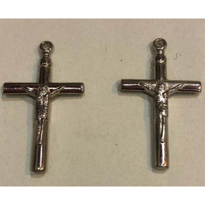 Obiecte bisericesti | Medalion cruce de metal argintiu 35mm | 2117