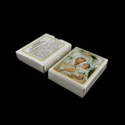 Obiecte bisericesti | Cutie cu Icoana Maicii Domnului carton alb 5cm | 5810