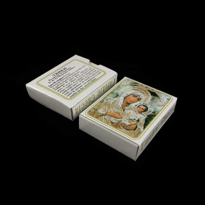 Obiecte bisericesti | Cutie cu Icoana Maicii Domnului carton alb 5cm | 5810