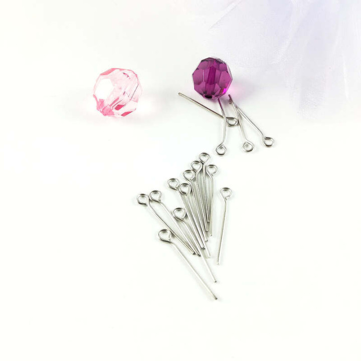 Baza bijuterii | Ac cui baza margele gros 0.7mm 20mm | 3663