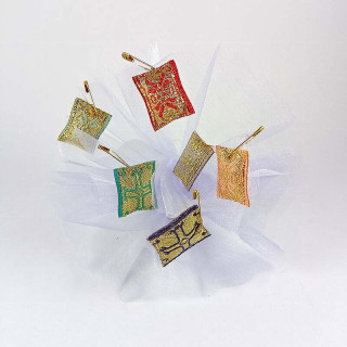 Obiecte bisericesti | Medalion cruce pernute filacterii de material textil 35mm | 2120