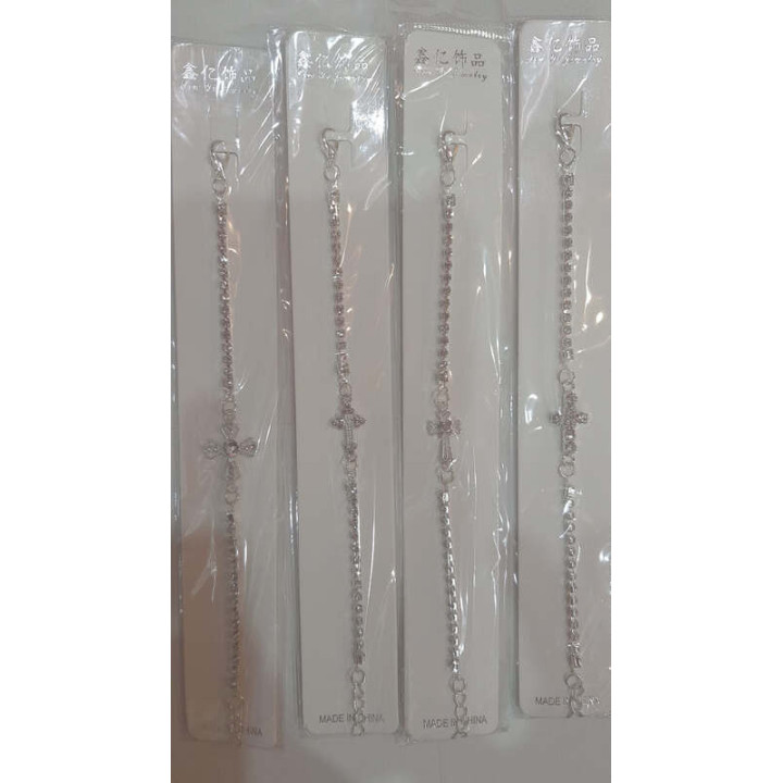 Colportaj Bisericesti.ro | Bratara lantisor argintiu tip strasuri | 1300