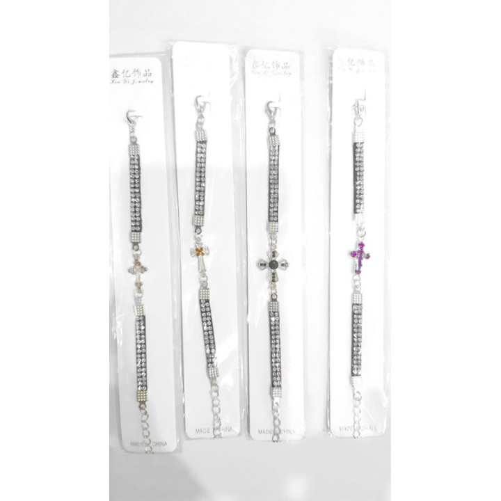 Colportaj Bisericesti.ro | Bratara lantisor argintiu tip strasuri | 1305