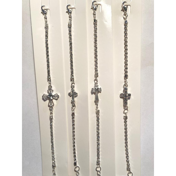 Colportaj Bisericesti.ro | Bratara lantisor argintiu tip strasuri | 1300