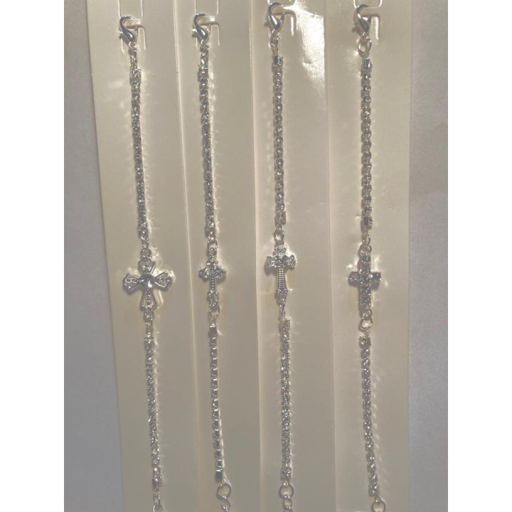 Colportaj Bisericesti.ro | Bratara lantisor argintiu tip strasuri | 1300