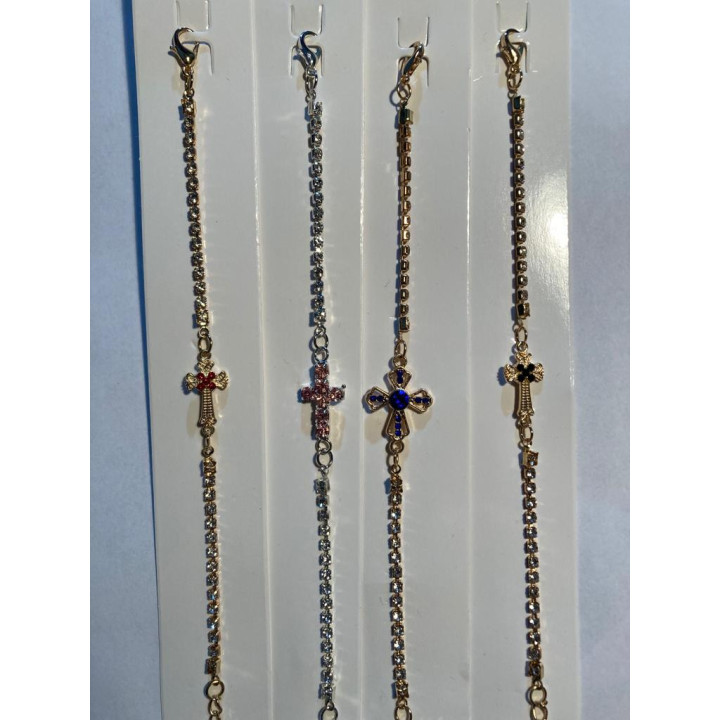 Colportaj Bisericesti.ro | Bratara lantisor auriu tip strasuri | 1301