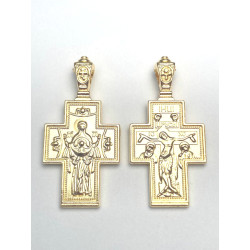 Obiecte bisericesti | Medalion cruce de metal auriu 40mm | 2127