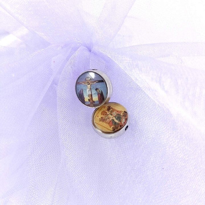 Obiecte bisericesti bile | Margele rotunde de trecere 10mm | 6021