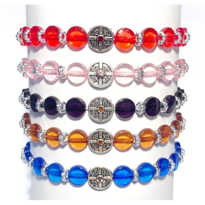 Metanii si bratari religioase | Bratara elastica bile plastic color | 1353