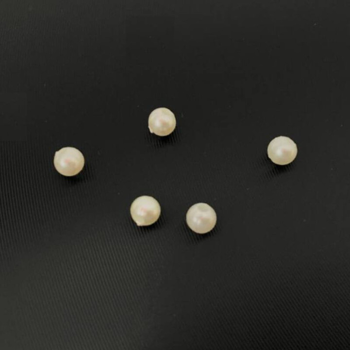 Margele bile Margele rotunde de trecere din plastic perlat q Q alb|crem si  cod 6099