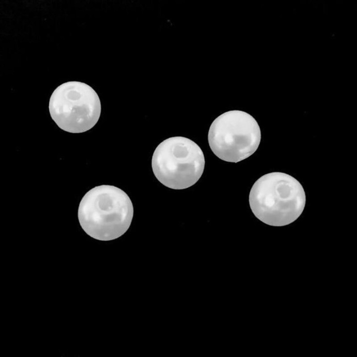 Margele bile Margele rotunde de trecere din plastic color negru|alb|rosu|crem si  cod 6112