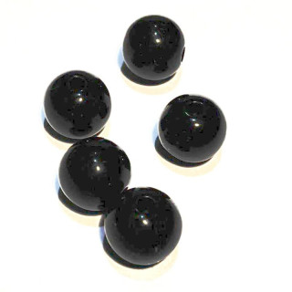 Margele bile Margele rotunde de trecere din plastic color negru si  cod 6114