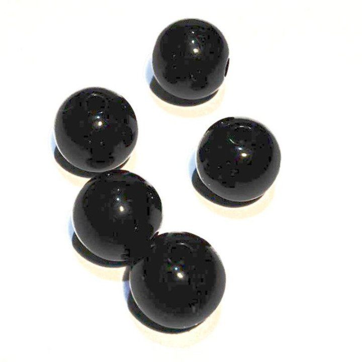 Margele bile Margele rotunde de trecere din plastic color negru si  cod 6114