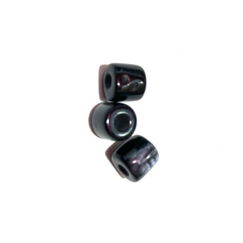 Margele bile Margele cilindru de trecere din plastic mat negru si ~ buc/kg cod 6549