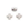 Margele bile Margele cruce de trecere din metal gros 4mm argintiu si  cod 6551
