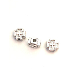 Margele bile Margele cruce de trecere din metal gros 5mm argintiu|auriu   si  cod 6552