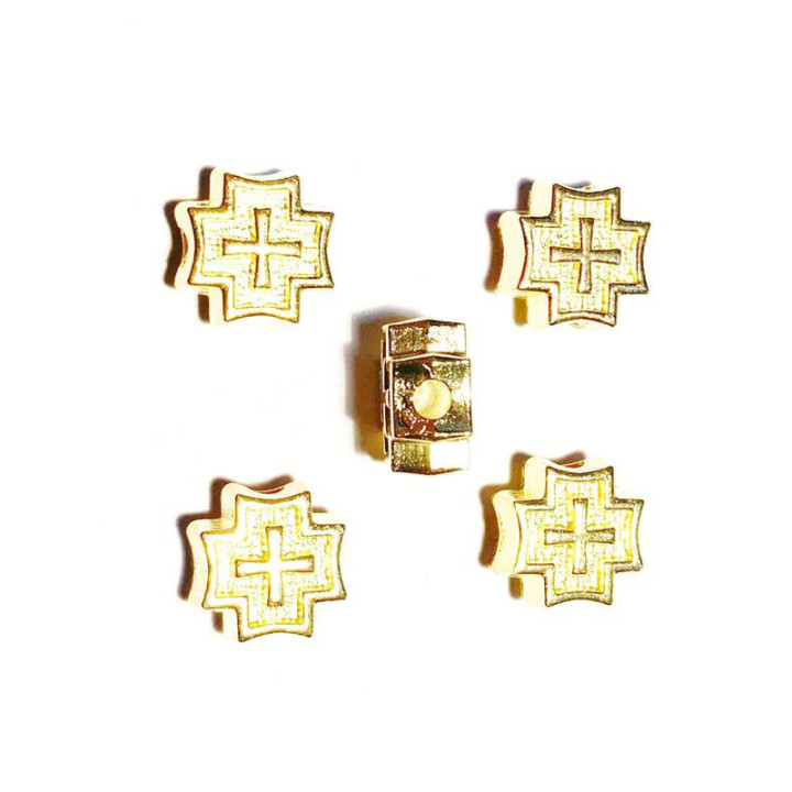 Margele bile Margele cruce de trecere din metal gros 5mm argintiu|auriu   si  cod 6552