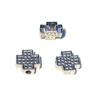 Margele bile Margele cruce de trecere din metal gros 4mm argintiu si  cod 6555