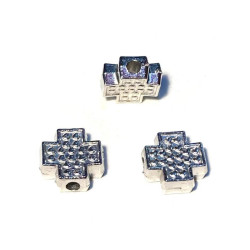 Margele bile Margele cruce de trecere din metal gros 4mm argintiu si  cod 6555