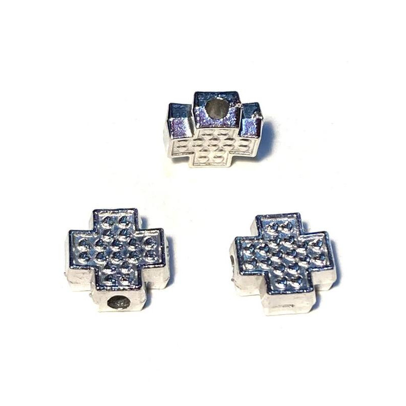 Margele bile Margele cruce de trecere din metal gros 4mm argintiu si  cod 6555
