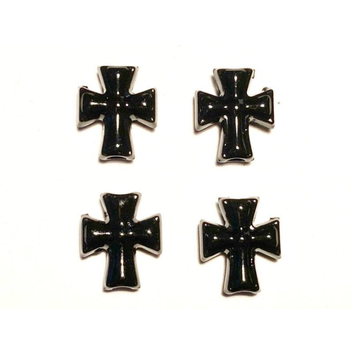 Margele bile Margele cruce de trecere din plastic  negru si  cod 6557