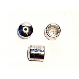 Margele bile Margele cilindru de trecere din plastic capete de snur argintiu si  cod 6561