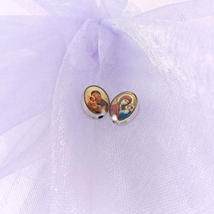 Obiecte bisericesti bile | Margele ovale de trecere 8mm | 6022