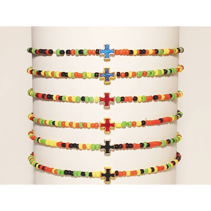 Metanii si bratari religioase | Bratara elastica bile sticla nisip | 1363