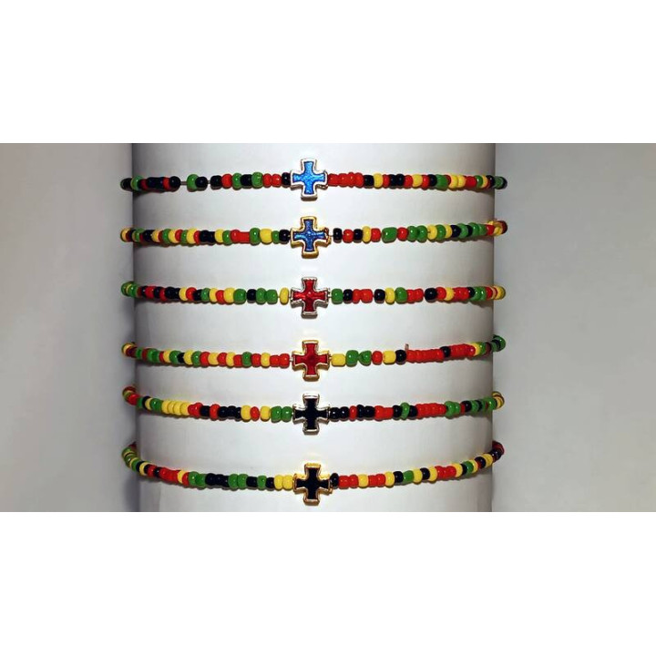 Metanii si bratari religioase | Bratara elastica bile sticla nisip | 1363