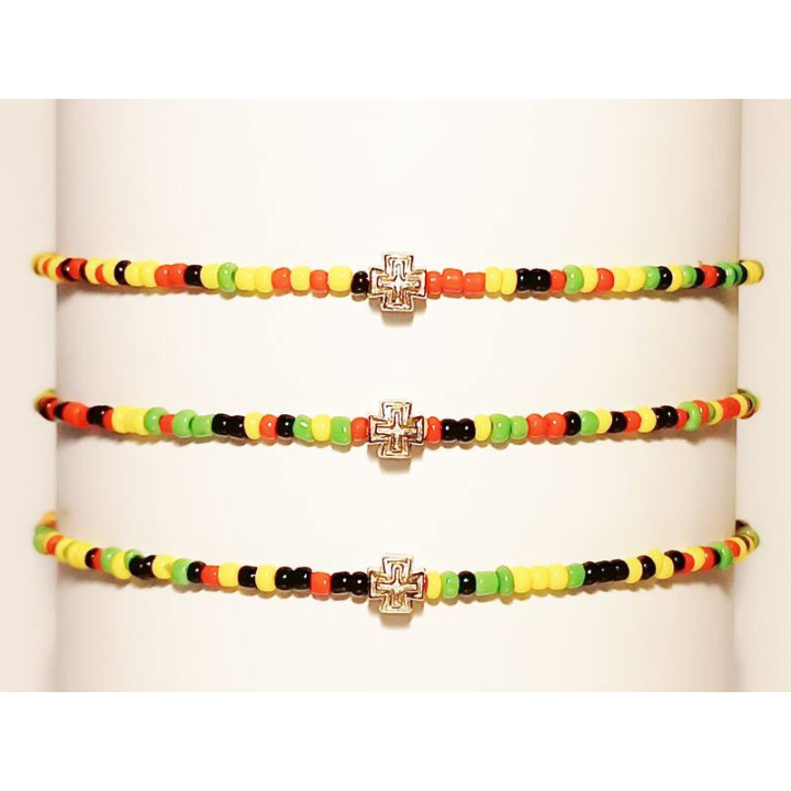 Metanii si bratari religioase | Bratara elastica bile sticla nisip | 1365