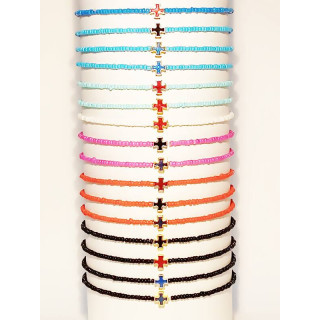 Metanii si bratari religioase | Bratara elastica bile sticla nisip | 1366