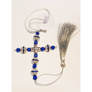 Obiecte bisericesti Medalion auto cruce margele fatetate plastic Ventani 2541