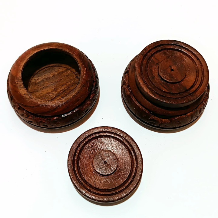 Artizanat India | Cutii din lemn caseta cu capac detasabil maro 5.5cm  | 5831