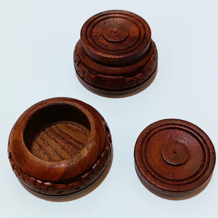 Artizanat India | Cutii din lemn caseta cu capac detasabil maro 5.5cm  | 5831