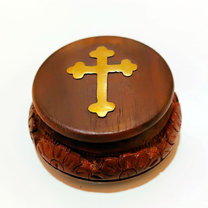 Artizanat India | Cutii din lemn caseta cu capac detasabil maro 7cm  | 5833