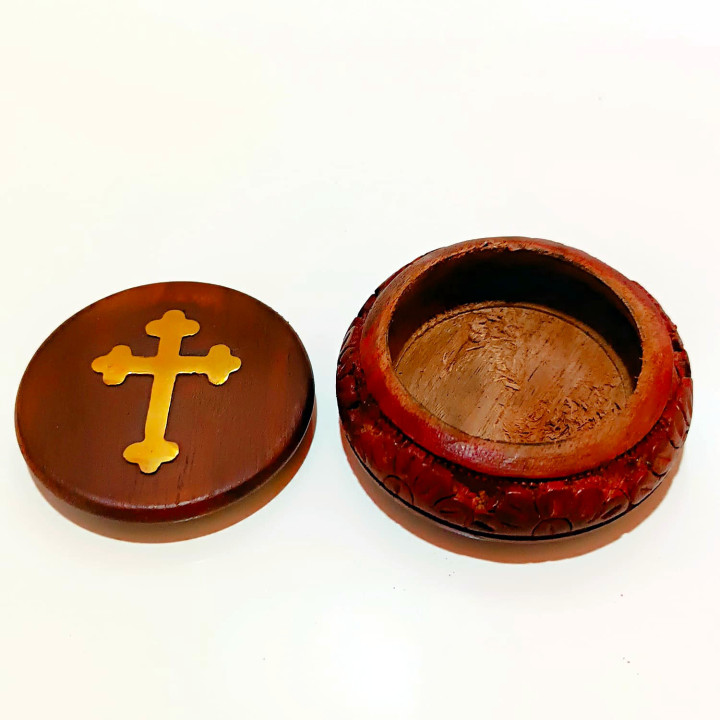 Artizanat India | Cutii din lemn caseta cu capac detasabil maro 7cm  | 5833